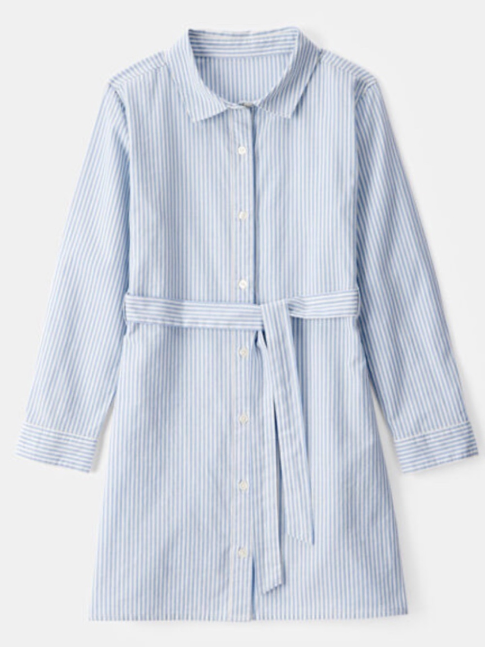 Carter's Girls Striped Button-Down Long-Sleeve Shirt Dress Blue White Size 7 NWT